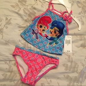 Shimmer & Shine 2-Piece Tankini Swimsuit Size 2T Bathing New